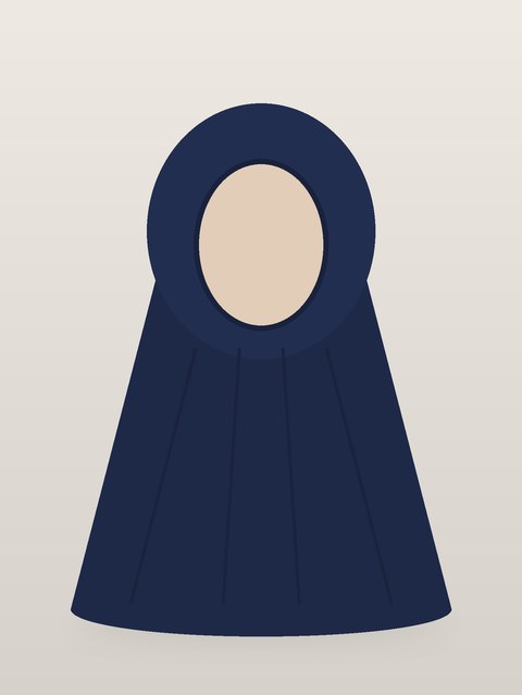حجاب حرير كحلي